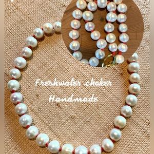 Authentic Freshwater Pearl choker artist made trendy